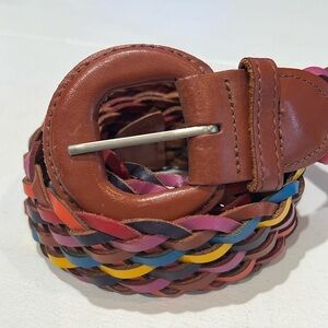 Vintage women’s XL multicolor, braided leather belt